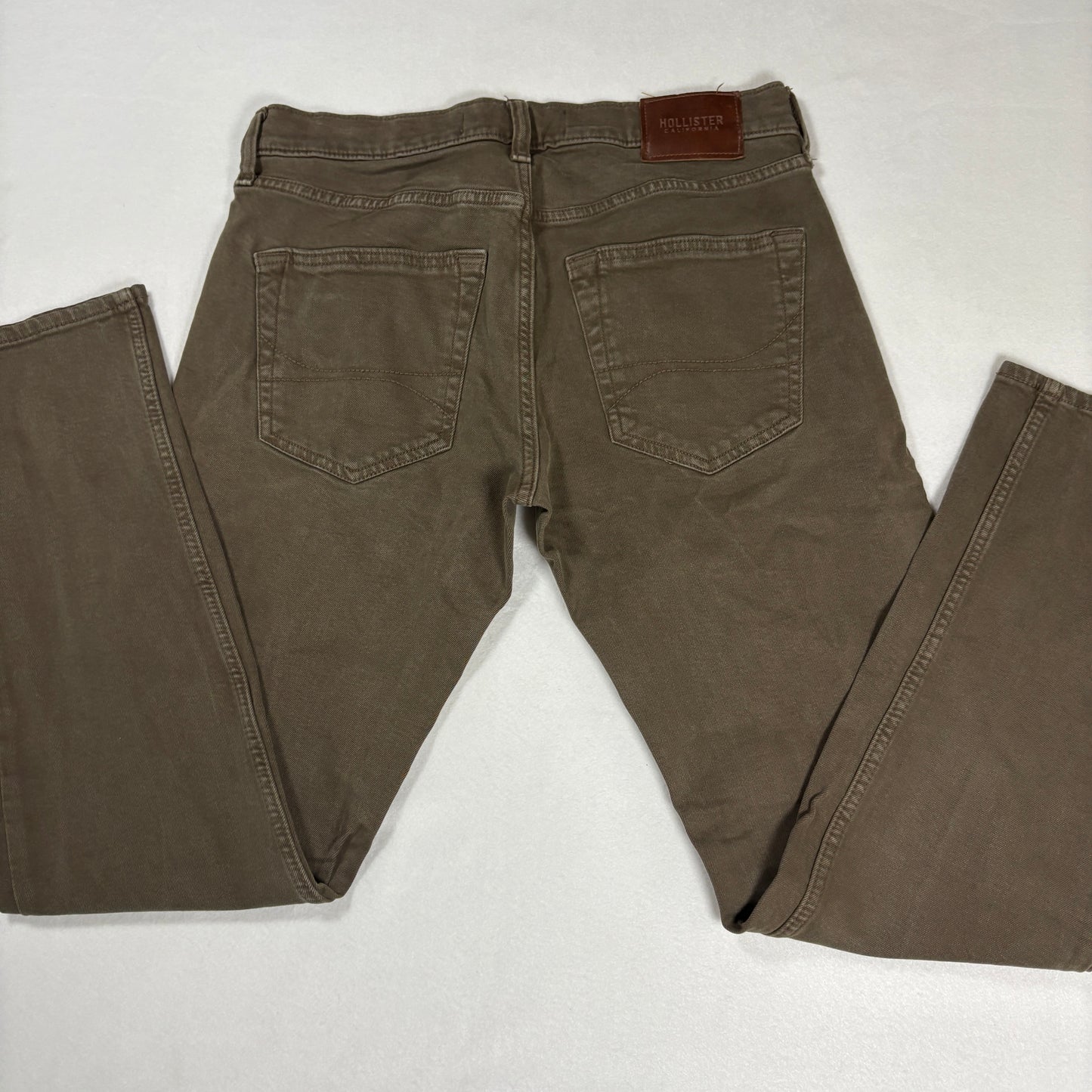 Hollister Mens Jeans 31x32 Brown Slim Straight Epic Flex Denim Pants Y2K Baggy