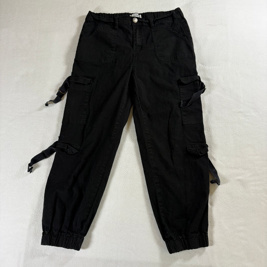 Telepatia Womens 13/31 Black Cargo Jogger Pants Y2K Streetwear Utility Retro
