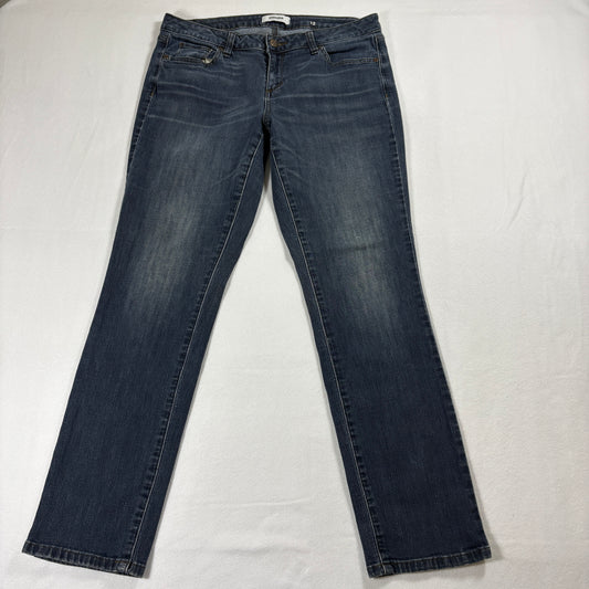 Sonoma Jeans Womens 12 Dark Wash Straight Leg Stretch Blue Denim Casual Pants
