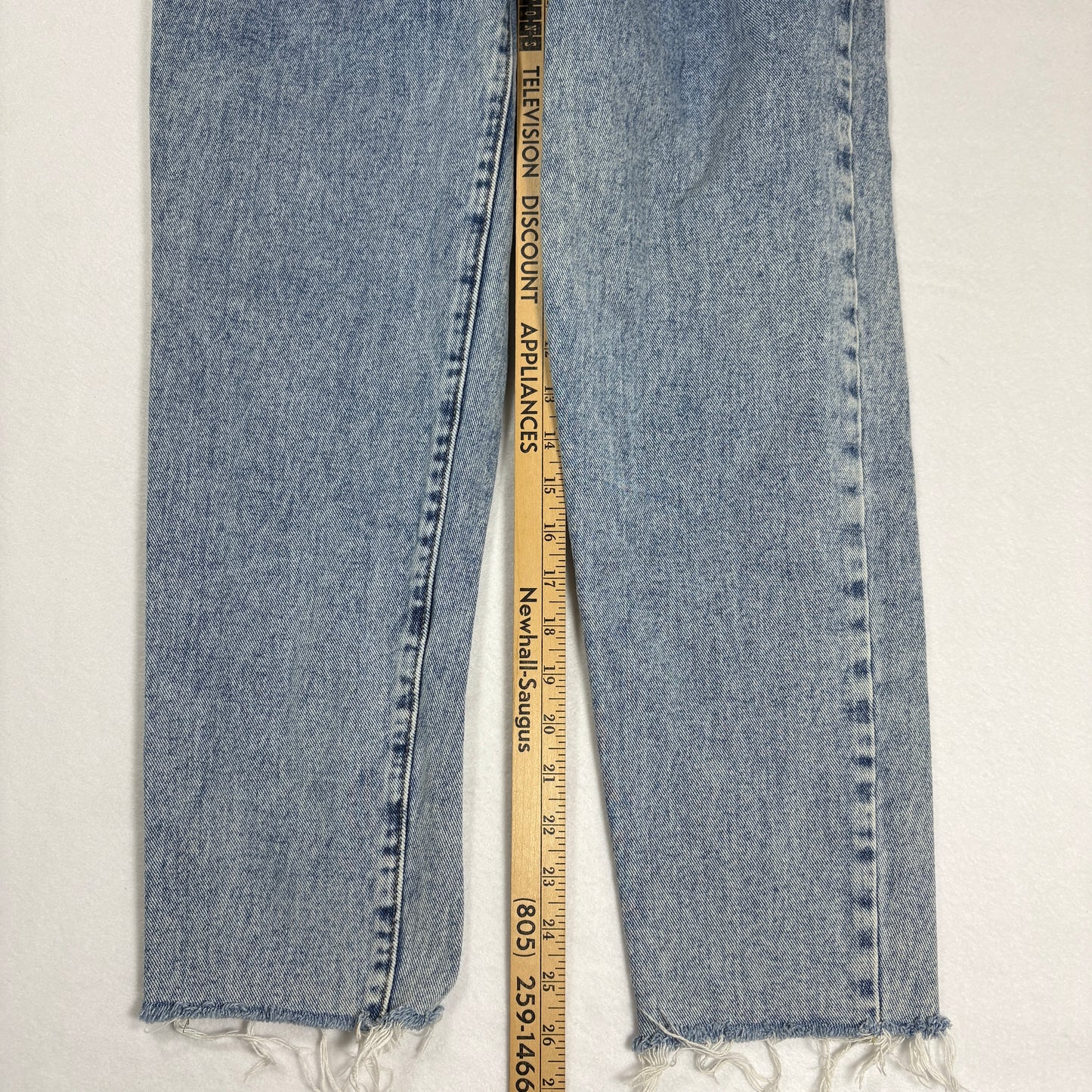 Simple Society Jeans Womens High Rise Button Fly Blue Denim Frayed Hem Baggy