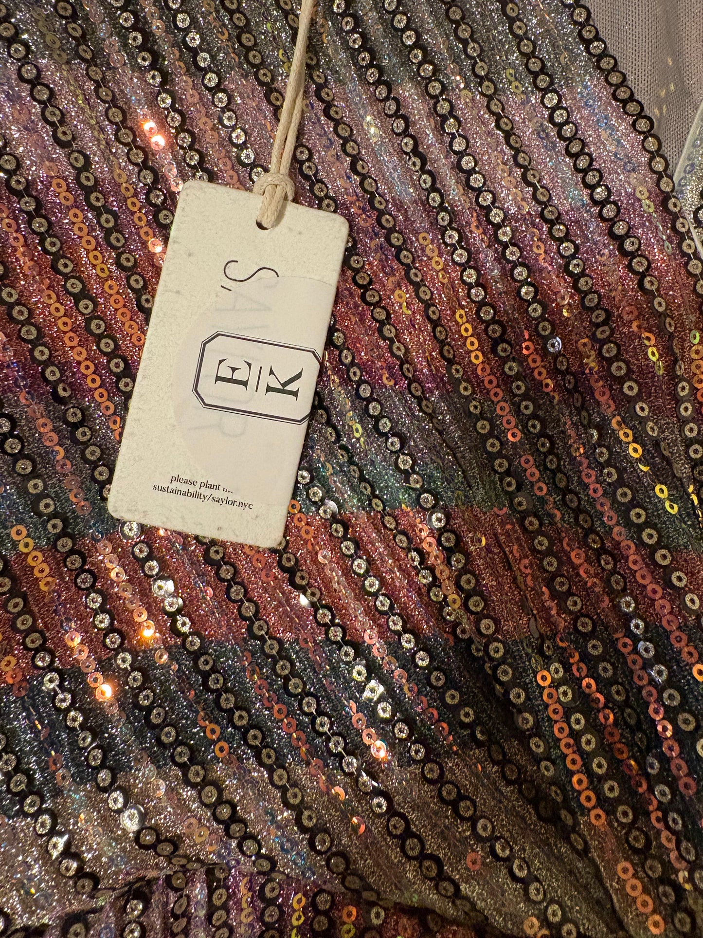 Saylor Rainbow Sequin Mini Dress Size Small NWT $390 V-Neck Wrap Cocktail