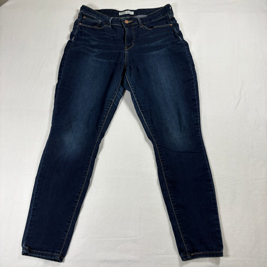 Signature Levi Strauss Jeans Womens 12M Mid Rise Skinny Stretch Blue Denim