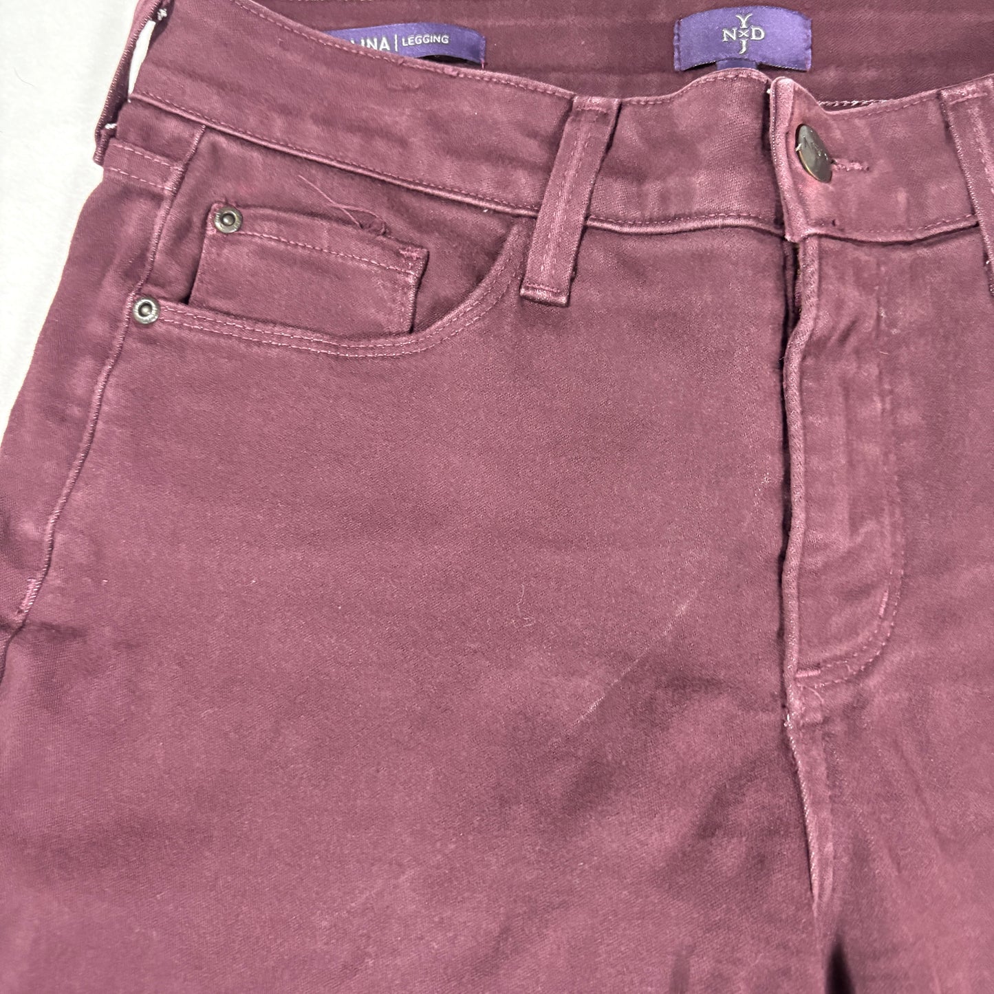 NYDJ Womens Alina Legging Jeans 8 Burgundy Lift Tuck Slim Stretch Jeggings