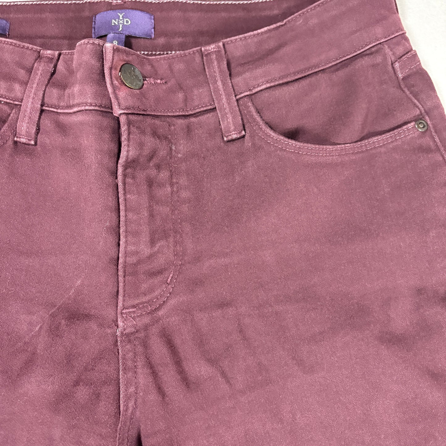 NYDJ Womens Alina Legging Jeans 8 Burgundy Lift Tuck Slim Stretch Jeggings