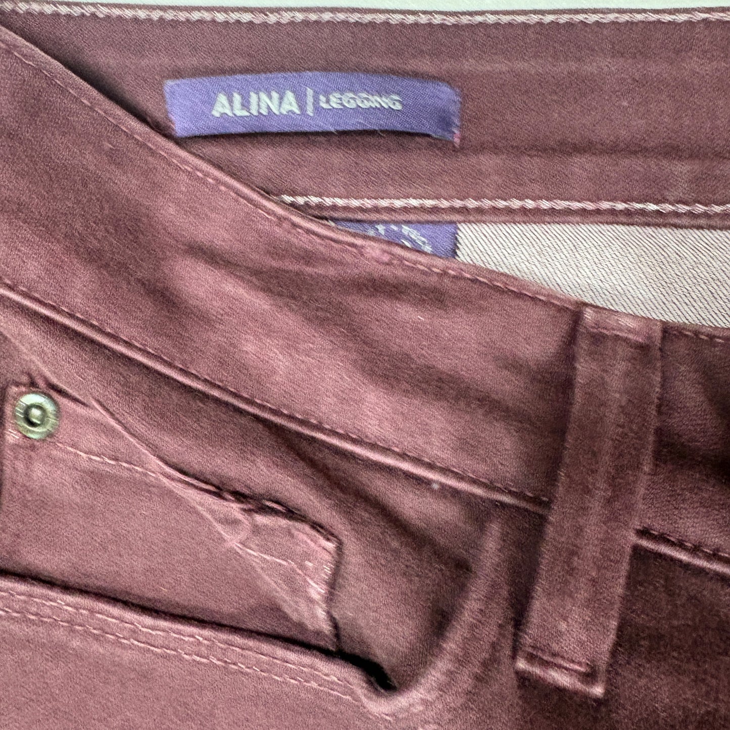 NYDJ Womens Alina Legging Jeans 8 Burgundy Lift Tuck Slim Stretch Jeggings