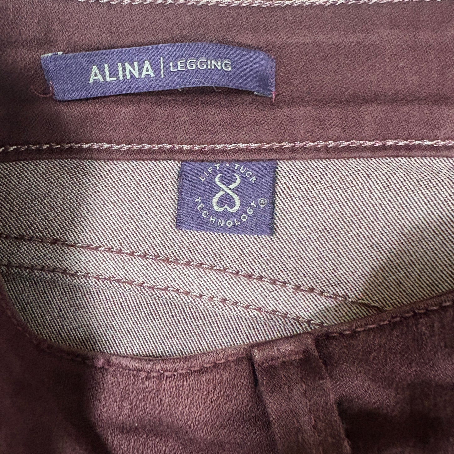 NYDJ Womens Alina Legging Jeans 8 Burgundy Lift Tuck Slim Stretch Jeggings