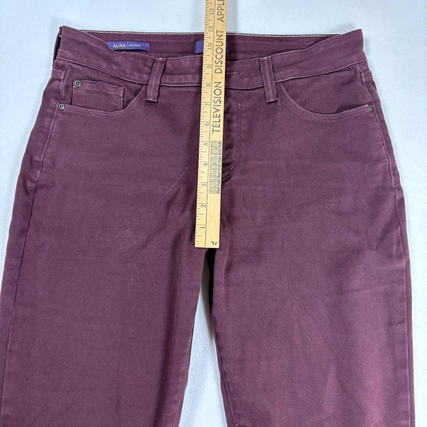 NYDJ Womens Alina Legging Jeans 8 Burgundy Lift Tuck Slim Stretch Jeggings