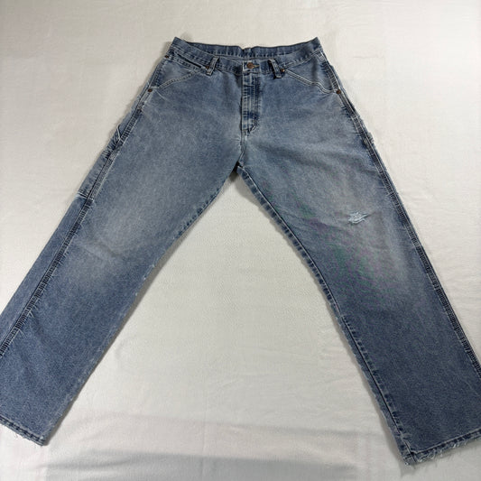 Wrangler Mens 36x32 Carpenter Denim Jeans Distressed Vintage Workwear 90s Retro!