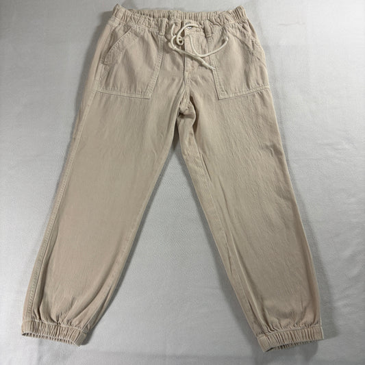 American Eagle Womens 8 Beige Jogger Pants Elastic Waist Drawstring Casual