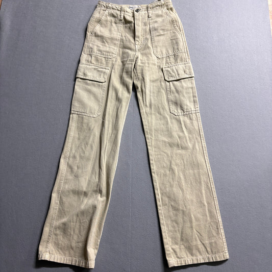 Zara Cargo Pants Utility Straight Leg Beige Tag 22 Fits Like 25X31 Minimalist