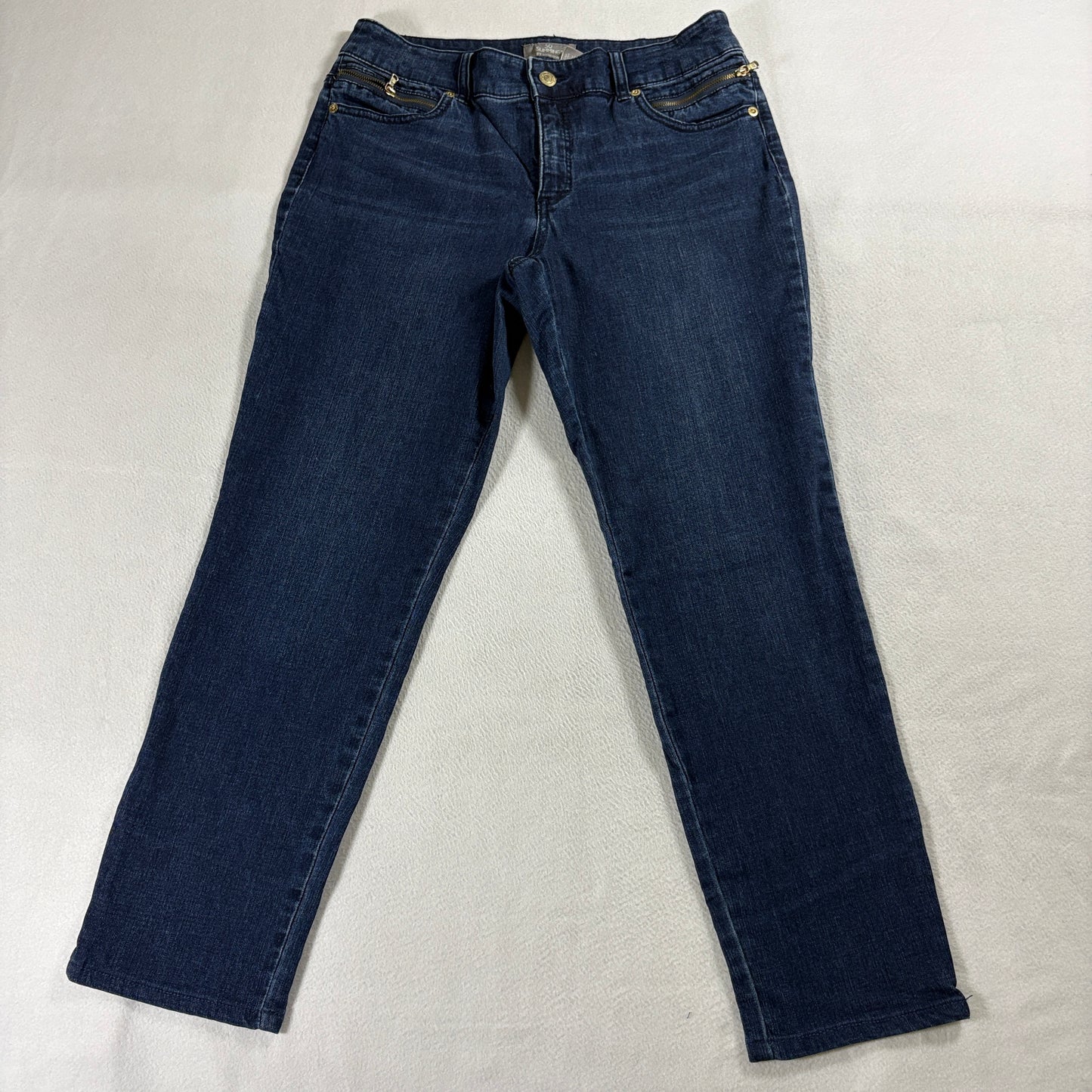 Slim Bootcut Dark Wash Jeans Stretch Mid Rise Tag 5 Fits Like 30X27 Womens