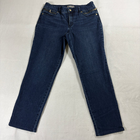 Slim Bootcut Dark Wash Jeans Stretch Mid Rise Tag 5 Fits Like 30X27 Womens