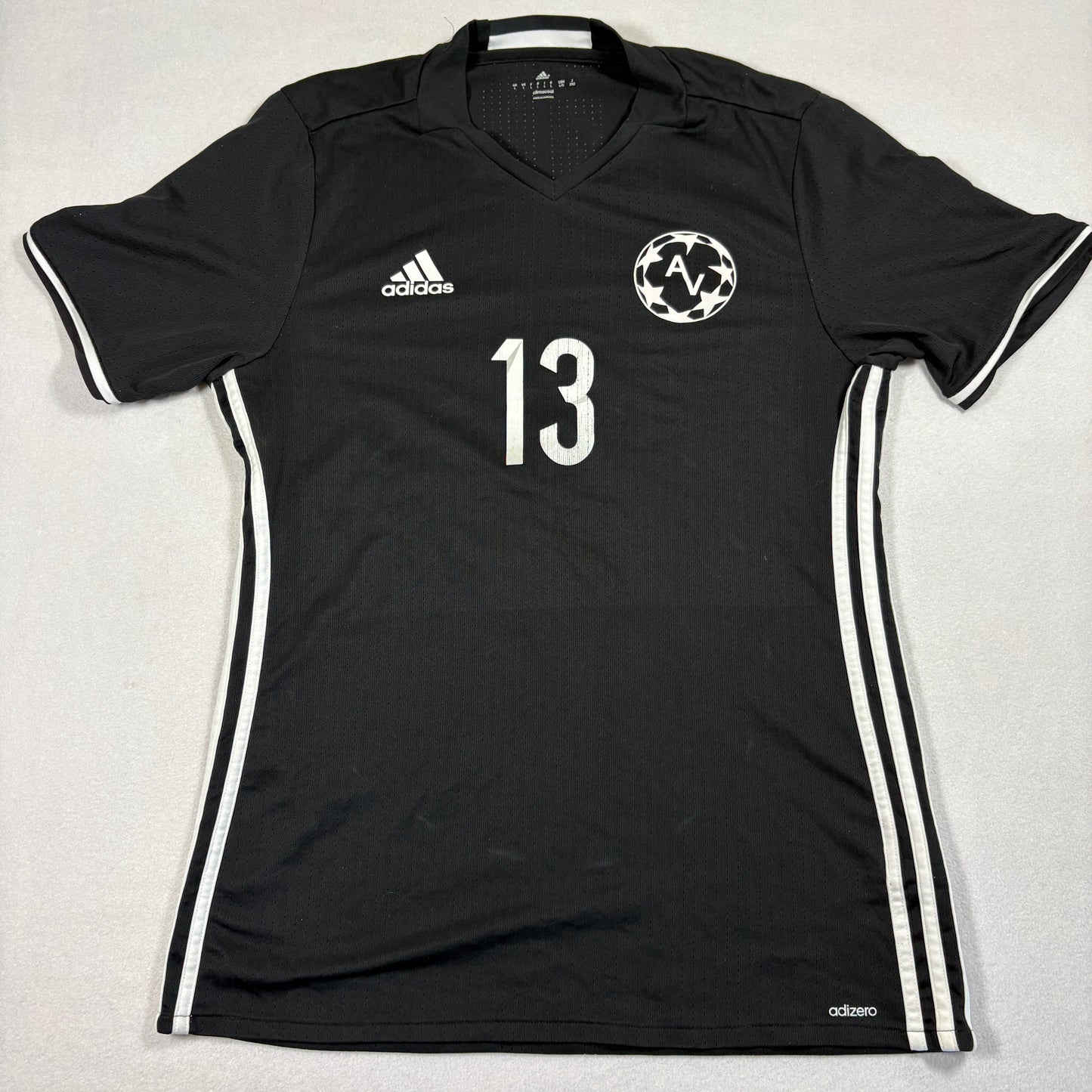 Adidas Mens Soccer Jersey Large Black Climacool Adizero Athletic Shirt 13