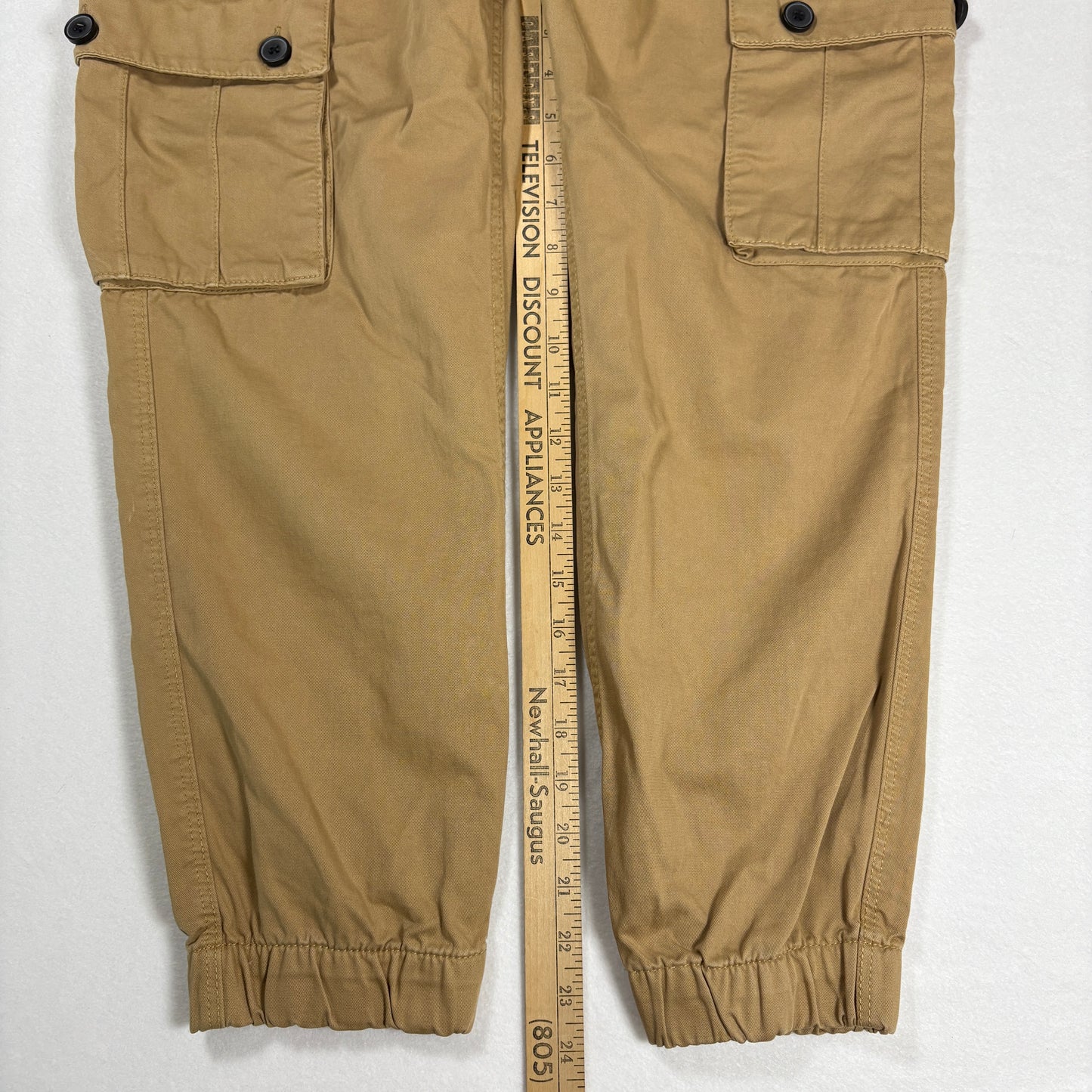 Bershka Mens Cargo Pants 40 Beige Khaki Utility Pocket Streetwear Y2K Workwear