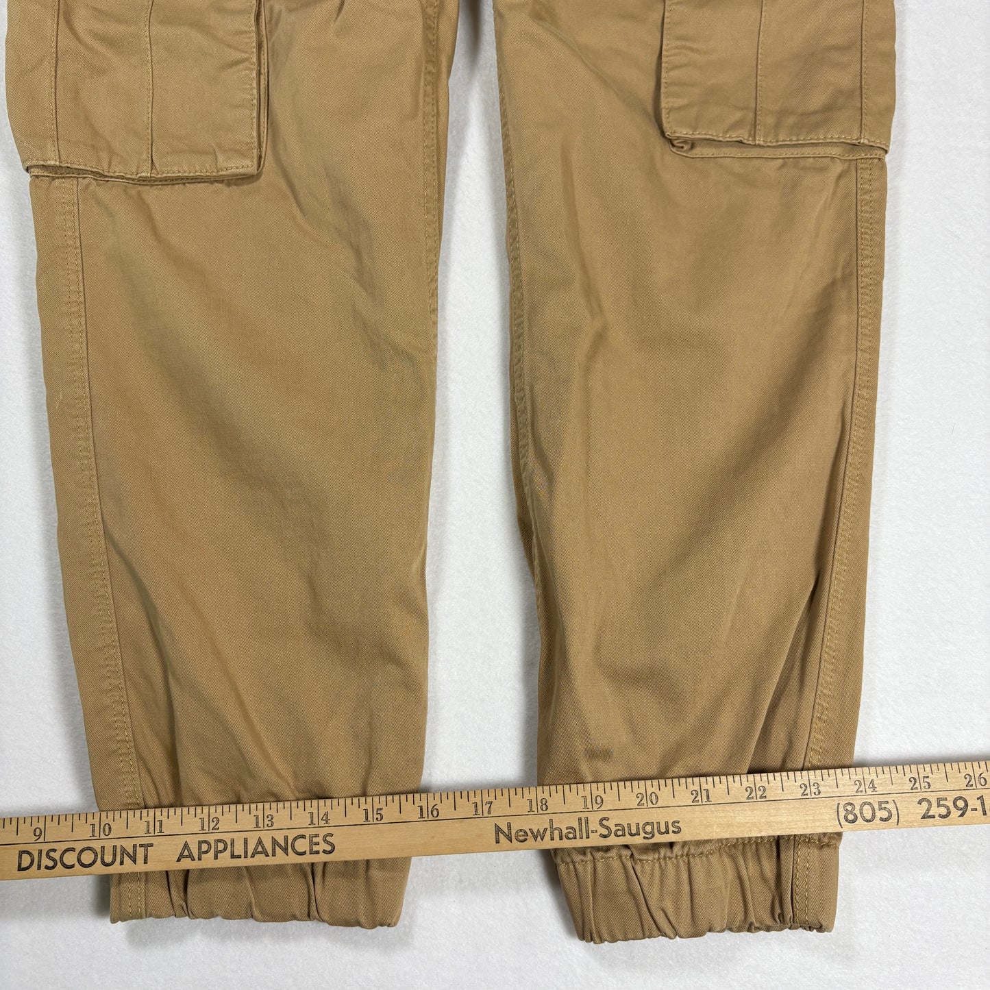 Bershka Mens Cargo Pants 40 Beige Khaki Utility Pocket Streetwear Y2K Workwear