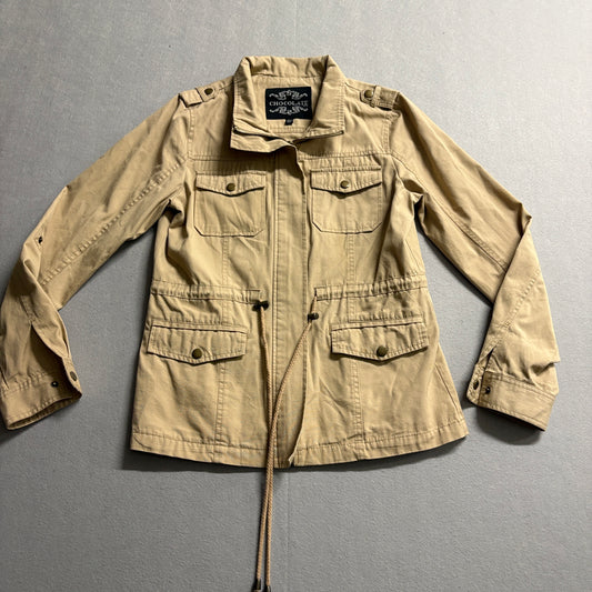 Chocolate USA Utility Safari Jacket Tan Military Field Coat Size M Casual