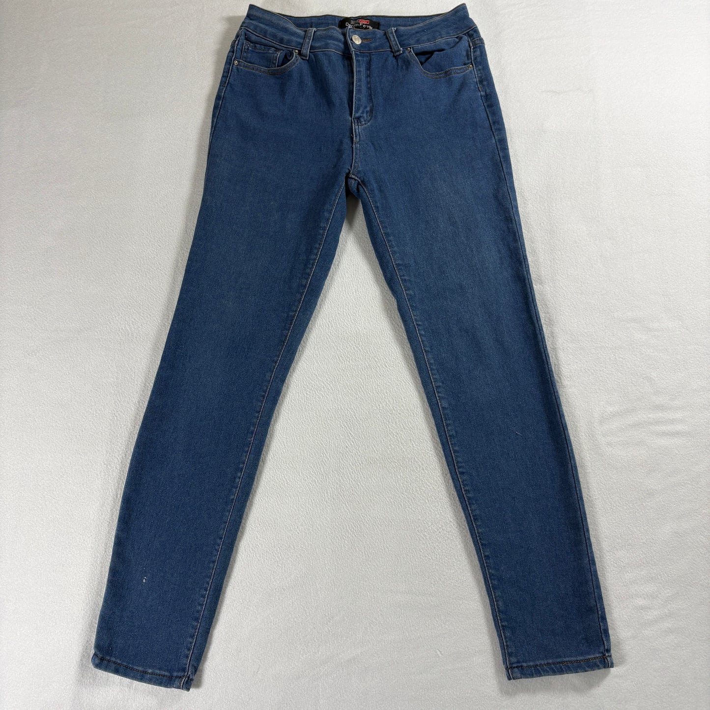 Denim Fever Womens Size 13 Skinny Stretch Jeans Medium Wash Y2K Vintage Blue 90S