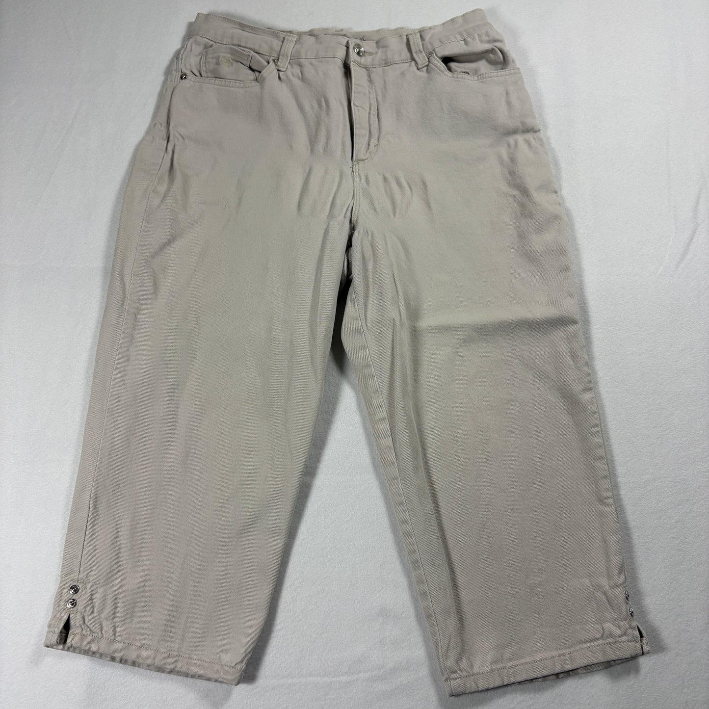 Womens Pants Size 12 Beige Amanda All Around Slimming Straight Leg Stretch Chic!