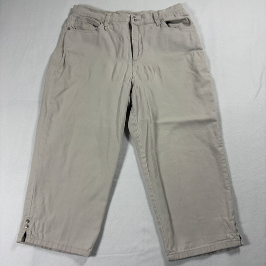 Womens Pants Size 12 Beige Amanda All Around Slimming Straight Leg Stretch Chic!
