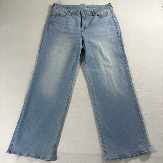 Old Navy Wow Wide Leg Womens 16 High Rise Light Wash Y2K Vintage 90S Jeans
