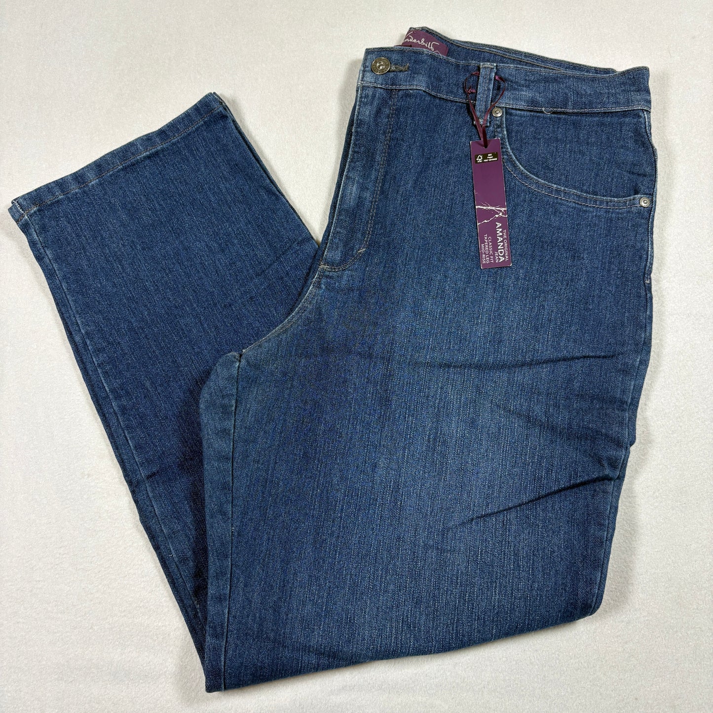 Gloria Vanderbilt Womens Jeans 18 Amanda Classic Fit High Rise Blue Denim NWT