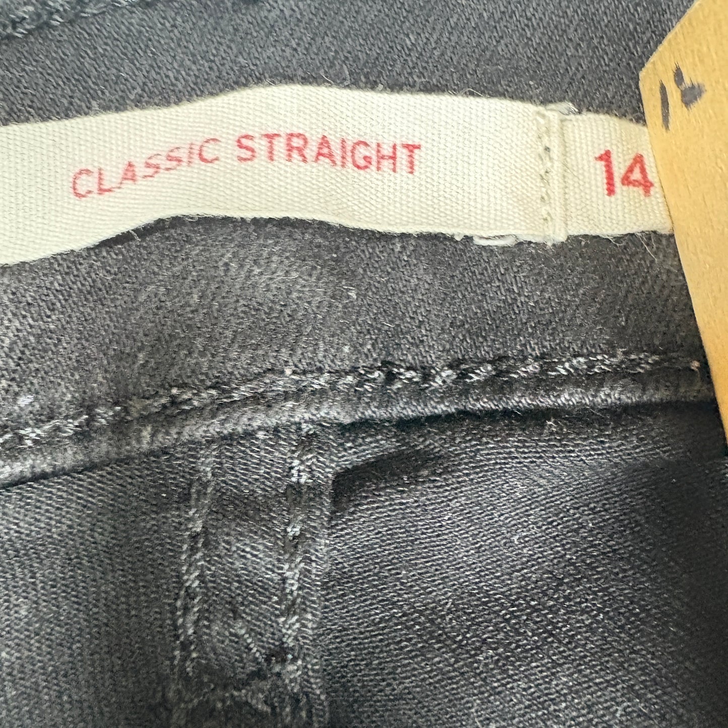 Levis Womens Jeans 14 Black Classic Straight Denim High Rise Y2K Plus Size