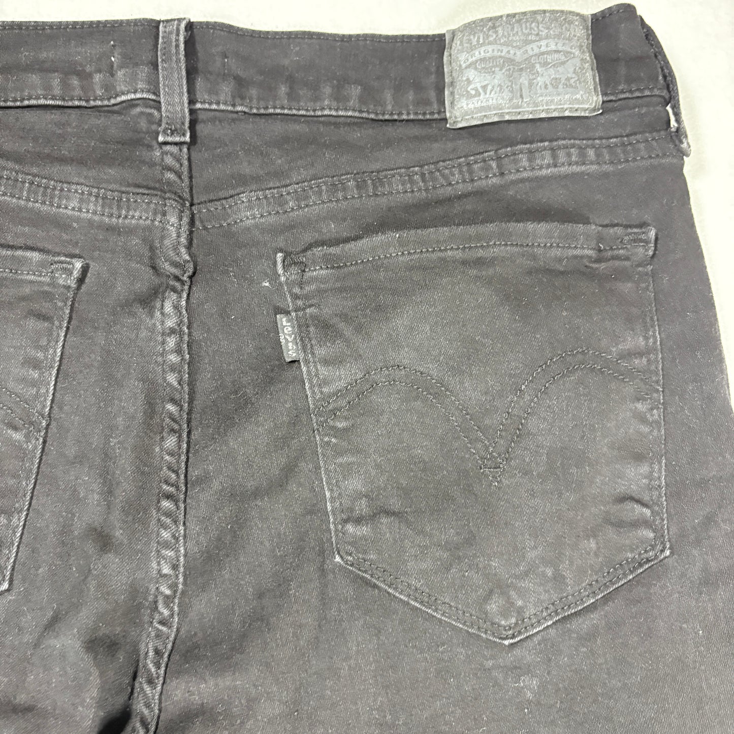 Levis Womens Jeans 14 Black Classic Straight Denim High Rise Y2K Plus Size