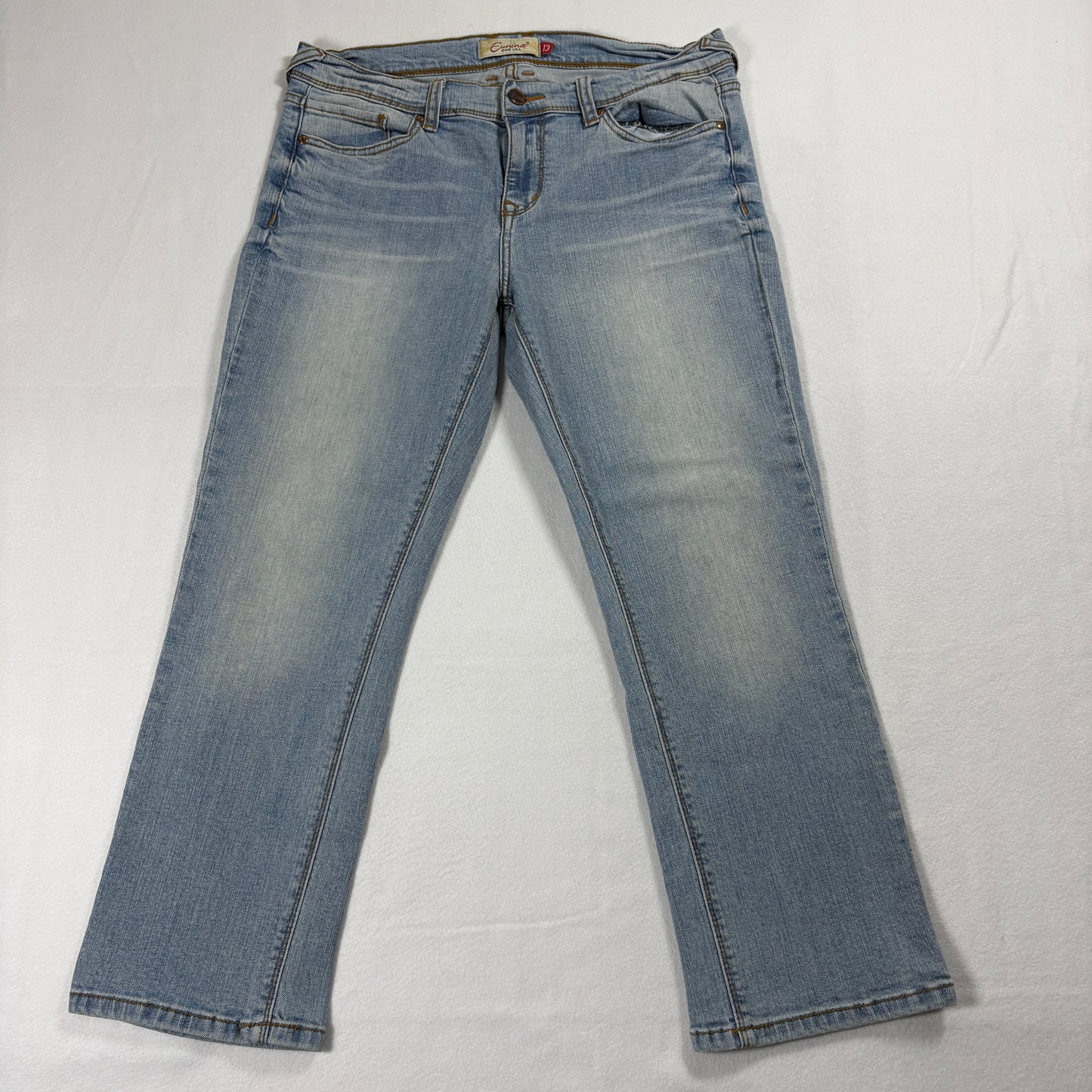 Eunina Jeans Womens 13 Light Wash Bootcut Stretch Denim Classic Fit Y2K Retro