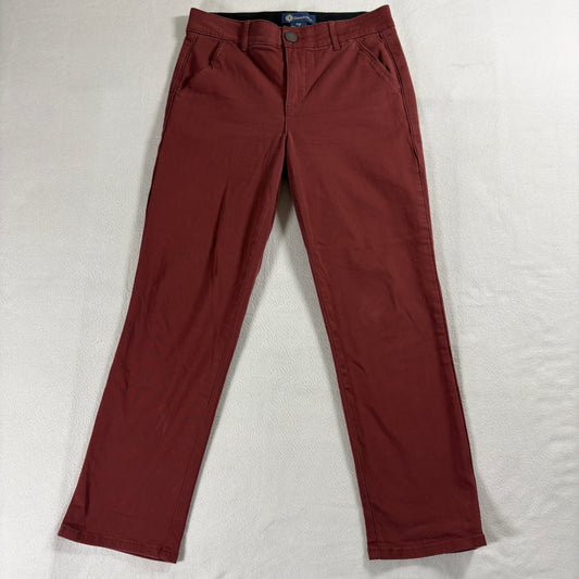Democracy Womens 6P Petite Stretch Chino Pants Burgundy Slim Casual Work WearX