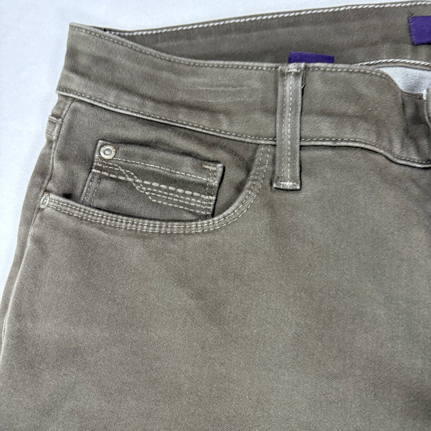 NYDJ Womens Pants 10 Brown Legging Skinny Stretch Denim Ab Slimming Y2K Curvy