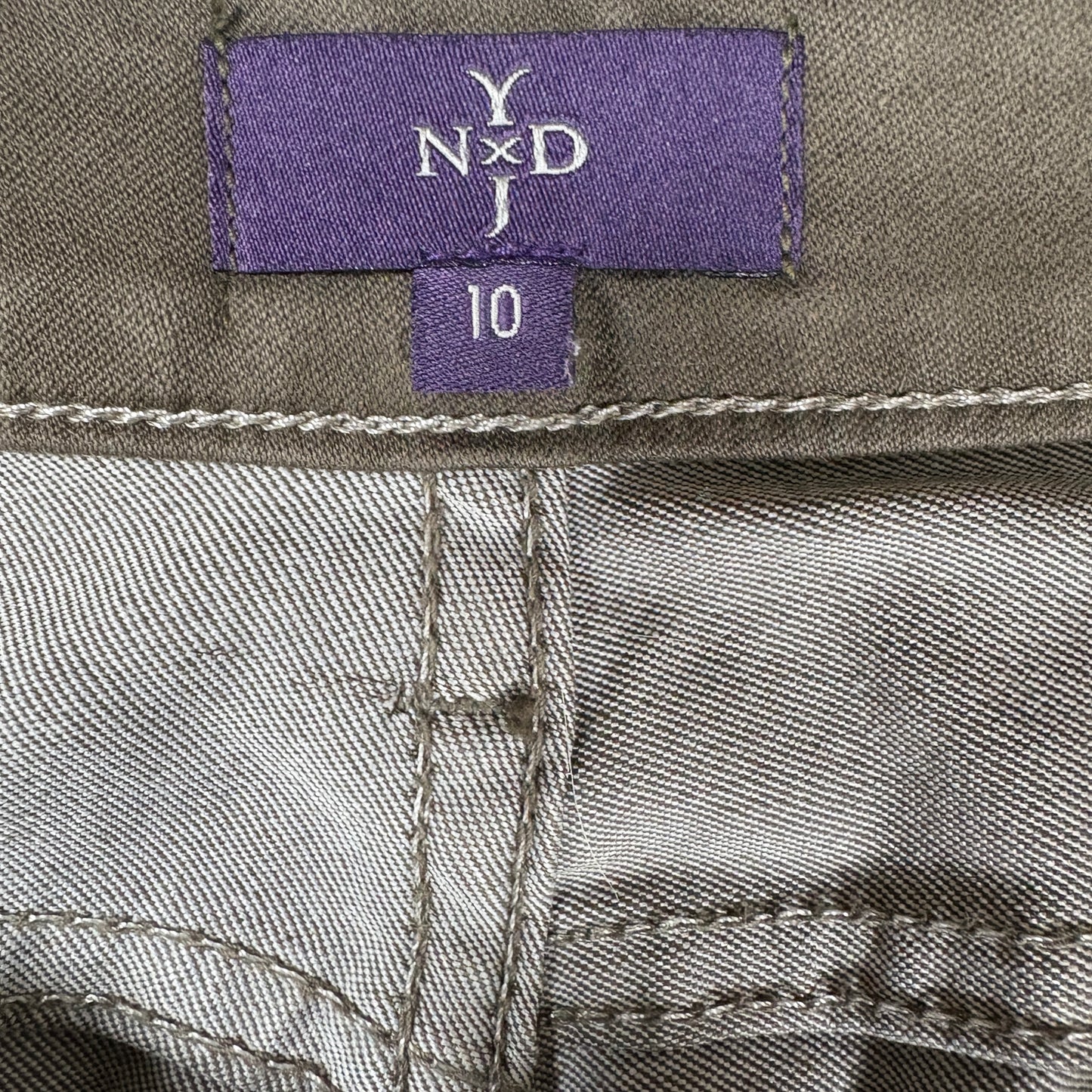 NYDJ Womens Pants 10 Brown Legging Skinny Stretch Denim Ab Slimming Y2K Curvy