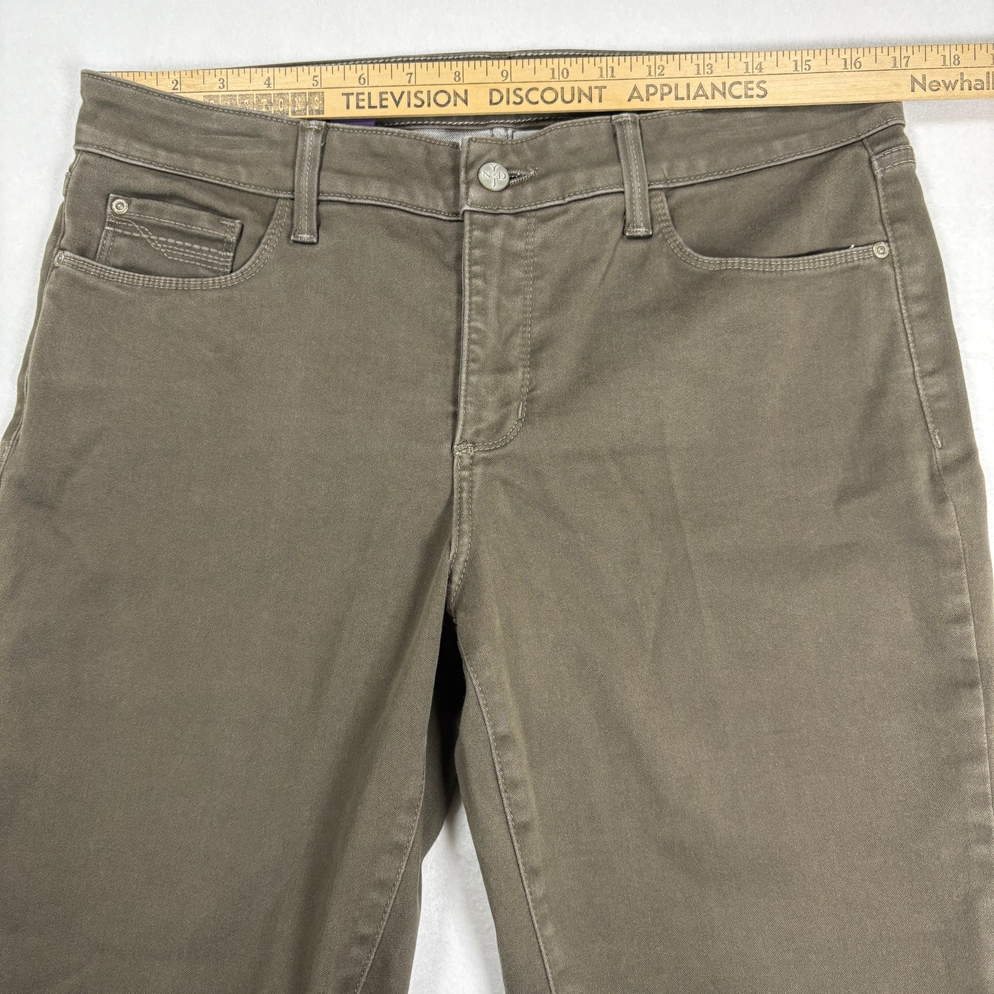 NYDJ Womens Pants 10 Brown Legging Skinny Stretch Denim Ab Slimming Y2K Curvy