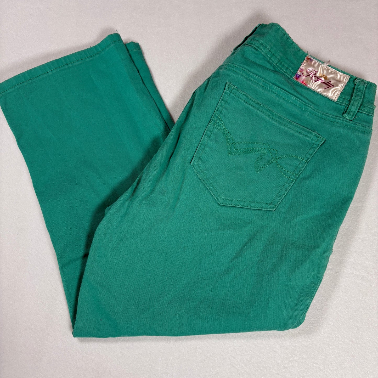 Royalty Womens Jeans 10 Green Skinny Stretch Colored Denim Y2K Vibrant Pants