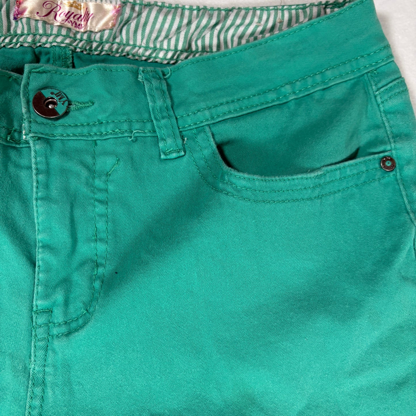 Royalty Womens Jeans 10 Green Skinny Stretch Colored Denim Y2K Vibrant Pants