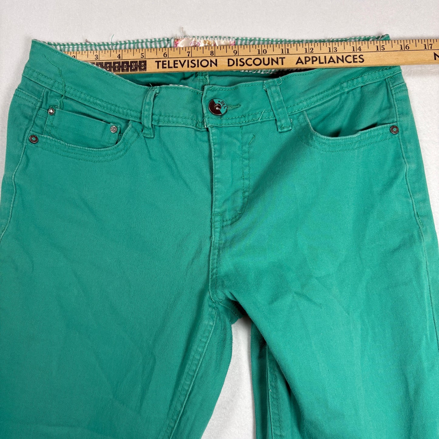Royalty Womens Jeans 10 Green Skinny Stretch Colored Denim Y2K Vibrant Pants