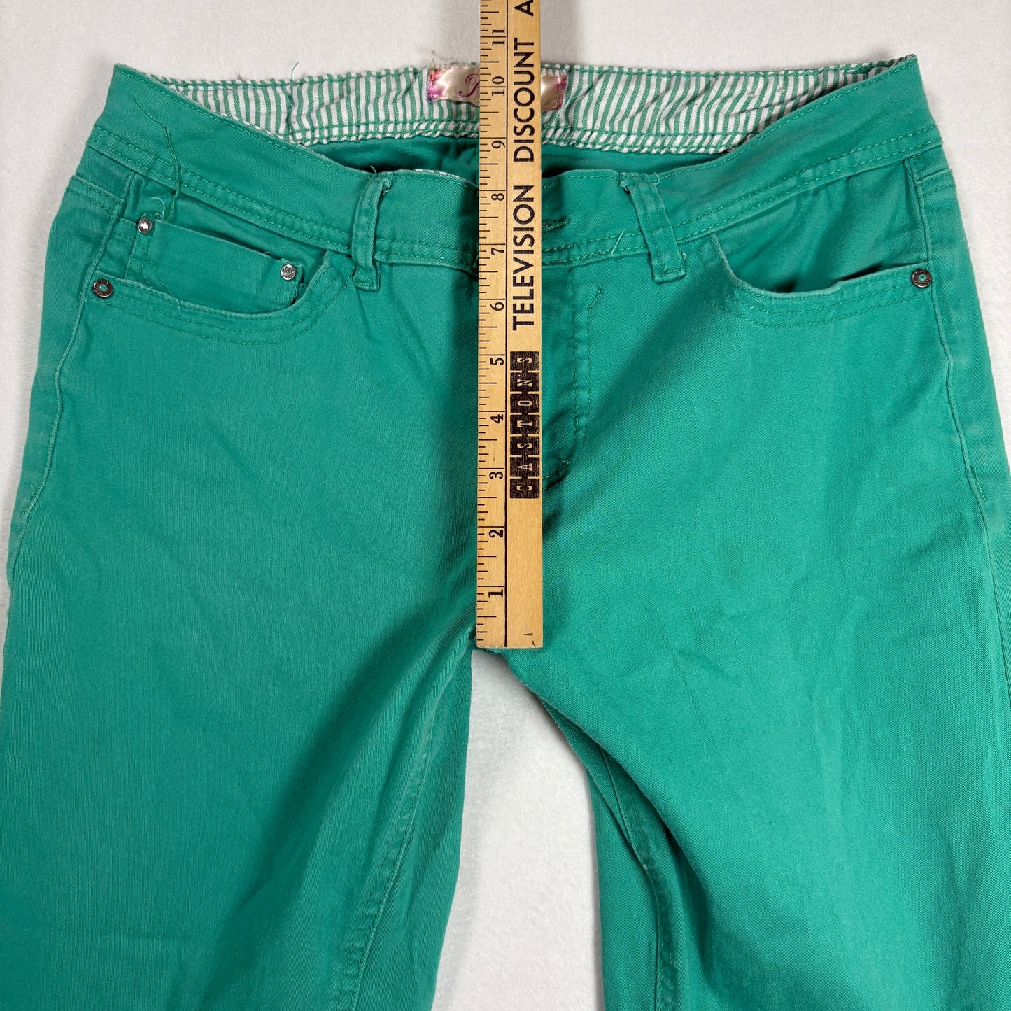 Royalty Womens Jeans 10 Green Skinny Stretch Colored Denim Y2K Vibrant Pants