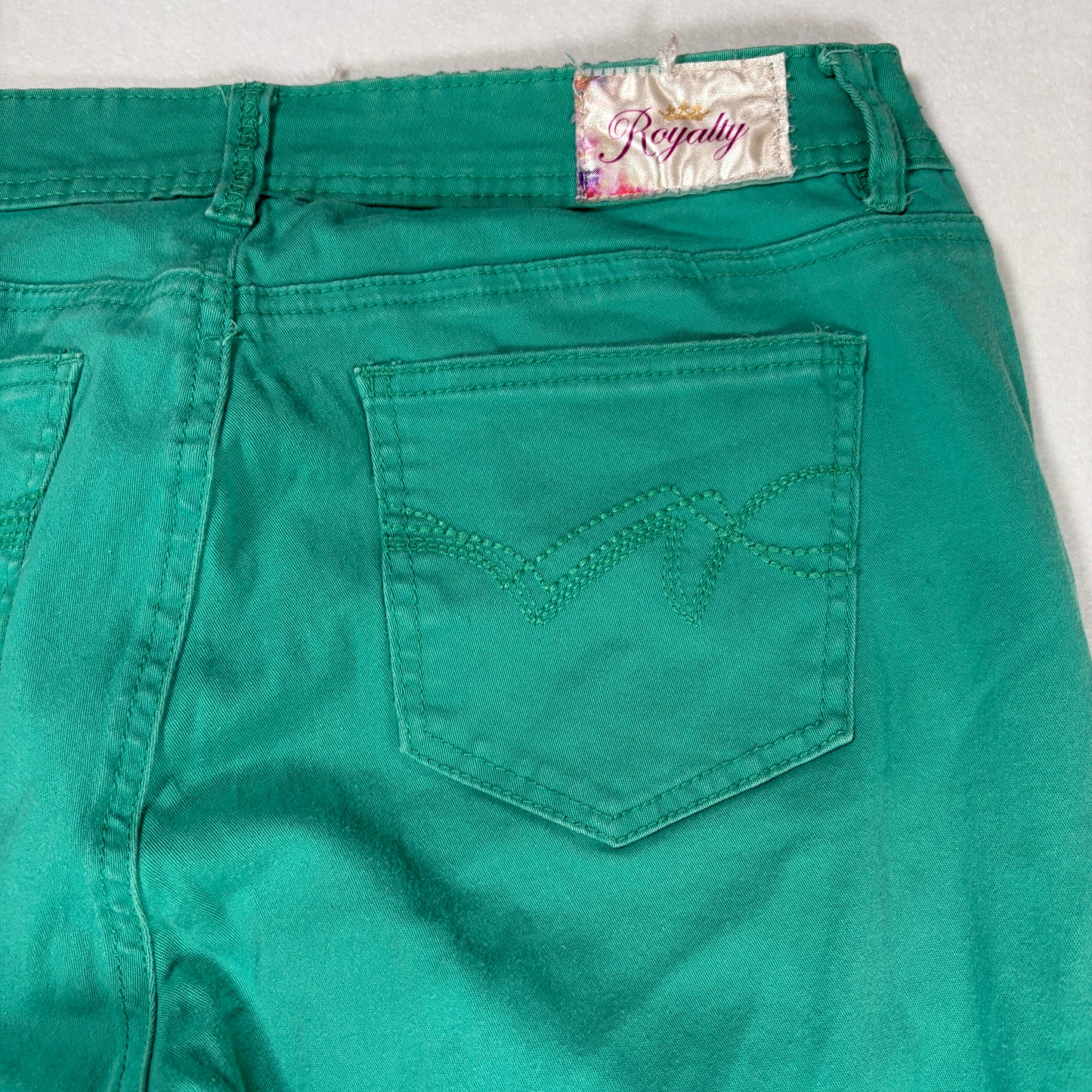 Royalty Womens Jeans 10 Green Skinny Stretch Colored Denim Y2K Vibrant Pants