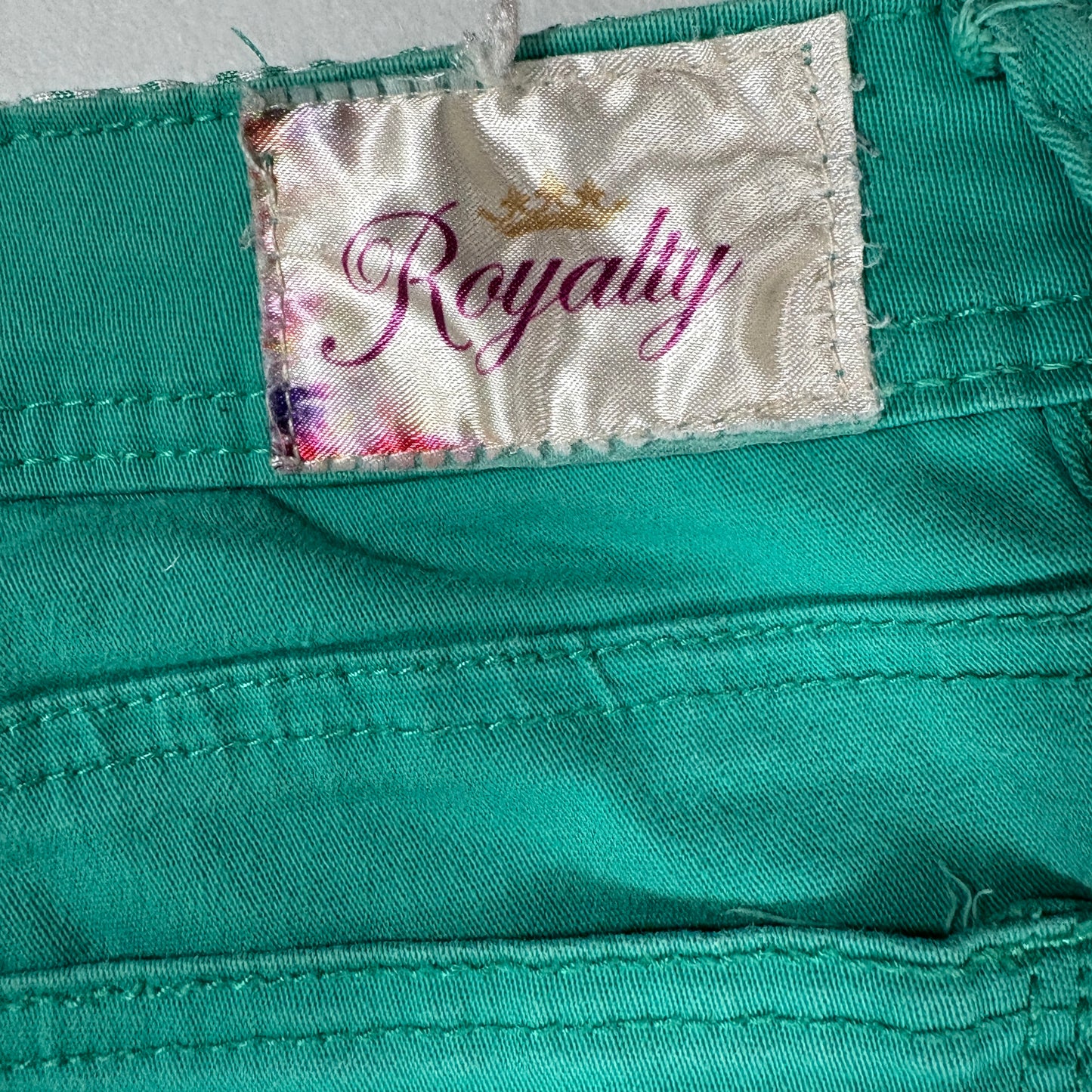 Royalty Womens Jeans 10 Green Skinny Stretch Colored Denim Y2K Vibrant Pants