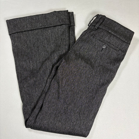 Bebe Womens Pants 0 Gray Herringbone Flare Dress Trousers Y2K Career Workwear