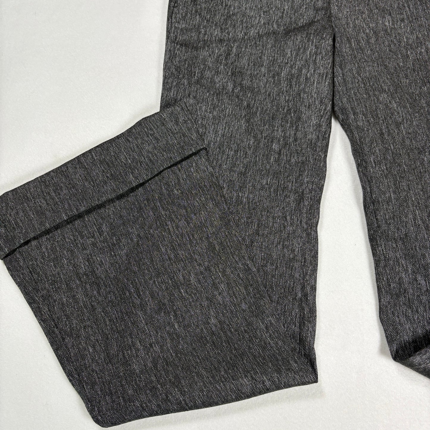 Bebe Womens Pants 0 Gray Herringbone Flare Dress Trousers Y2K Career Workwear