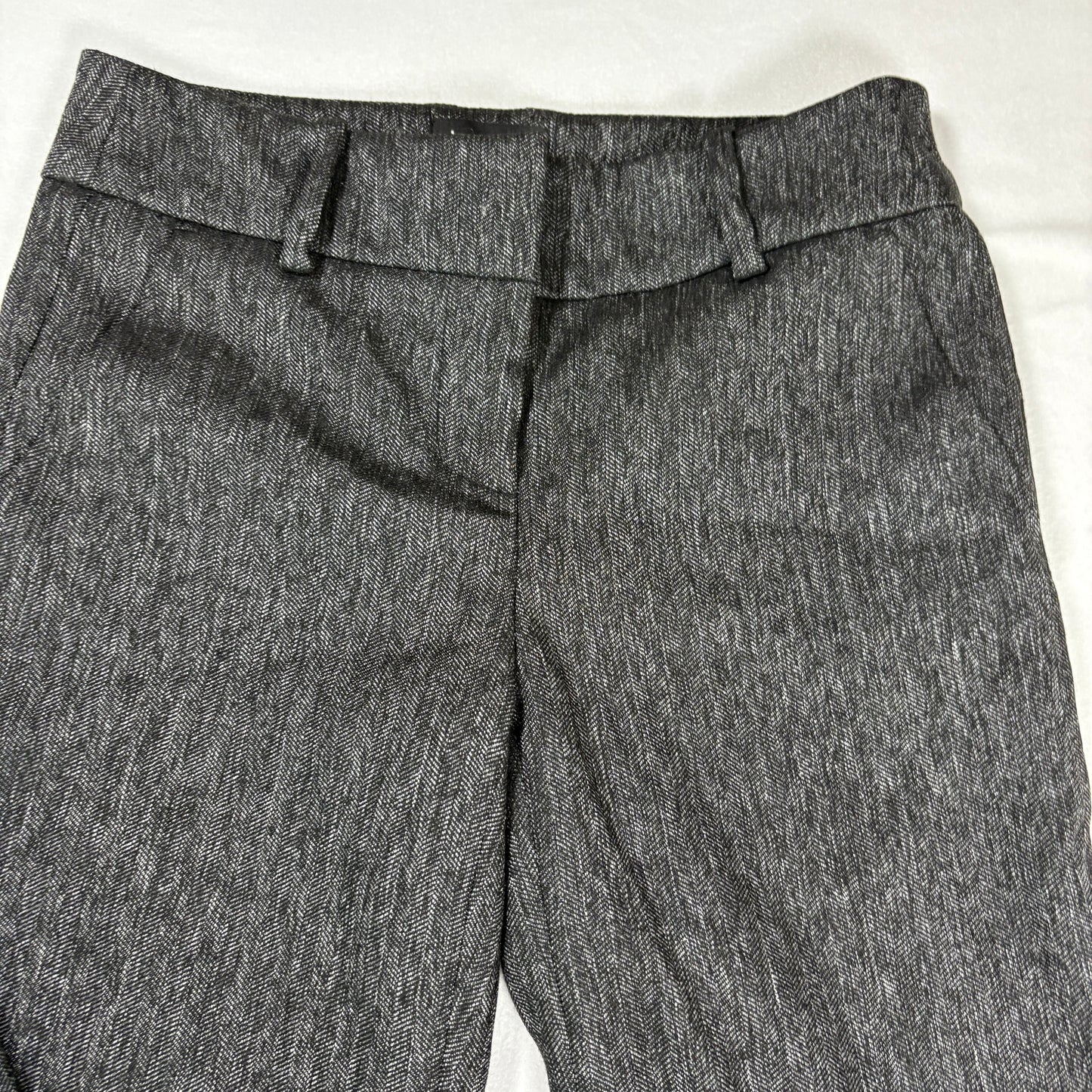 Bebe Womens Pants 0 Gray Herringbone Flare Dress Trousers Y2K Career Workwear