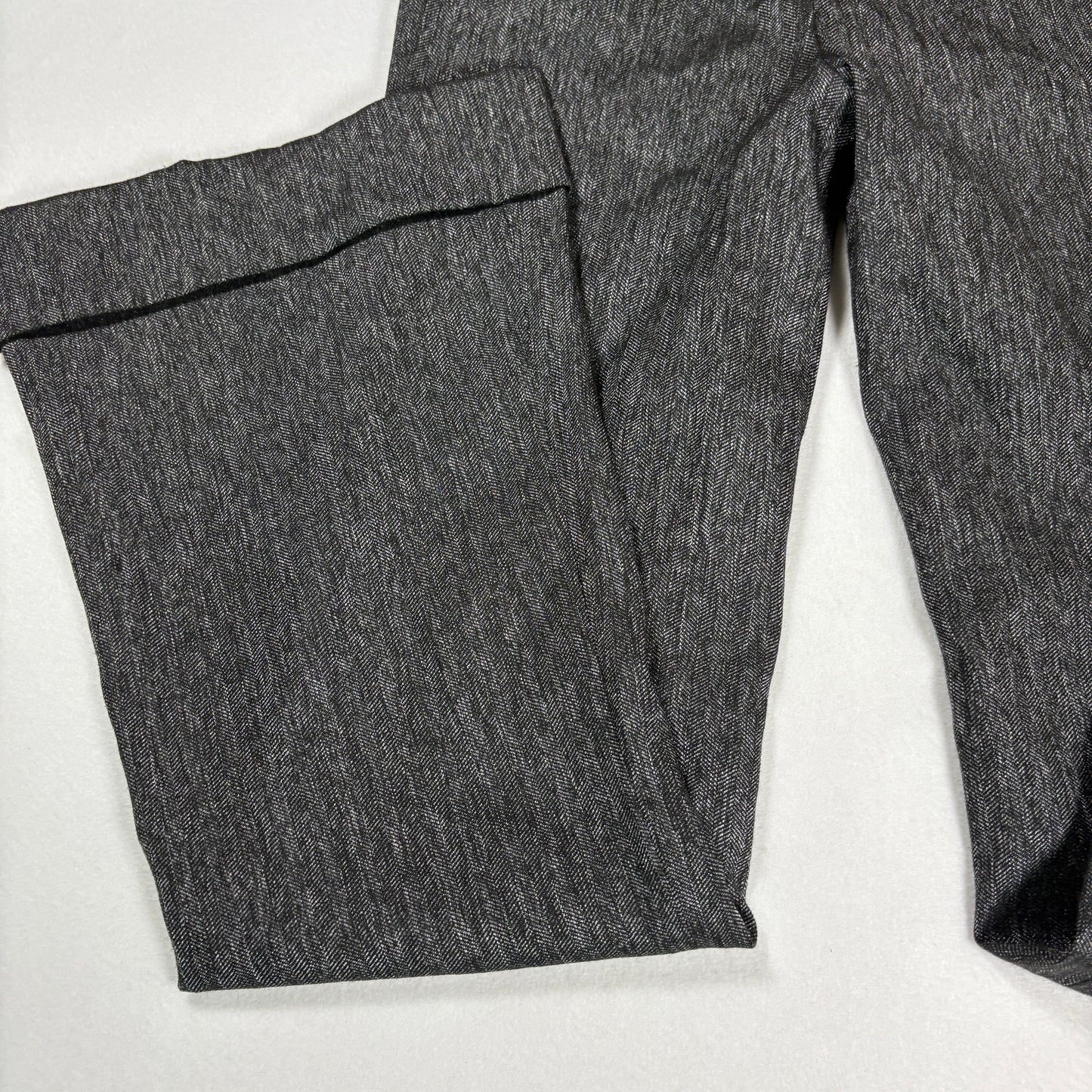 Bebe Womens Pants 0 Gray Herringbone Flare Dress Trousers Y2K Career Workwear