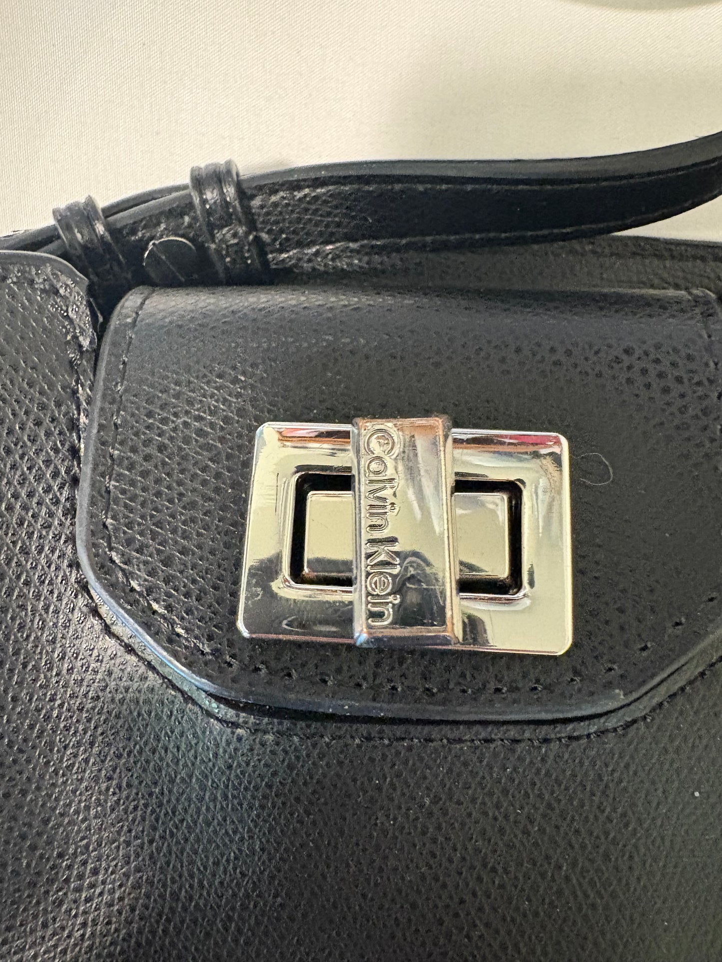 Calvin Klein Clementine Crossbody Purse Black Faux Leather Studded Star Detail