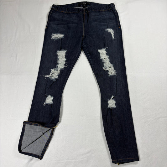 Joes Jeans Womens Distressed Skinny M Dark Wash Jegging Zip Hem Vintage Grunge