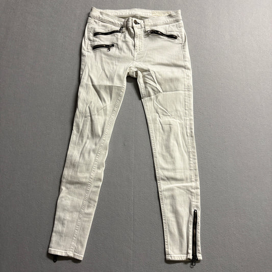 Rag & Bone Zipper Skinny Jeans Womens 28 Fits Like 28x26 White Stretch