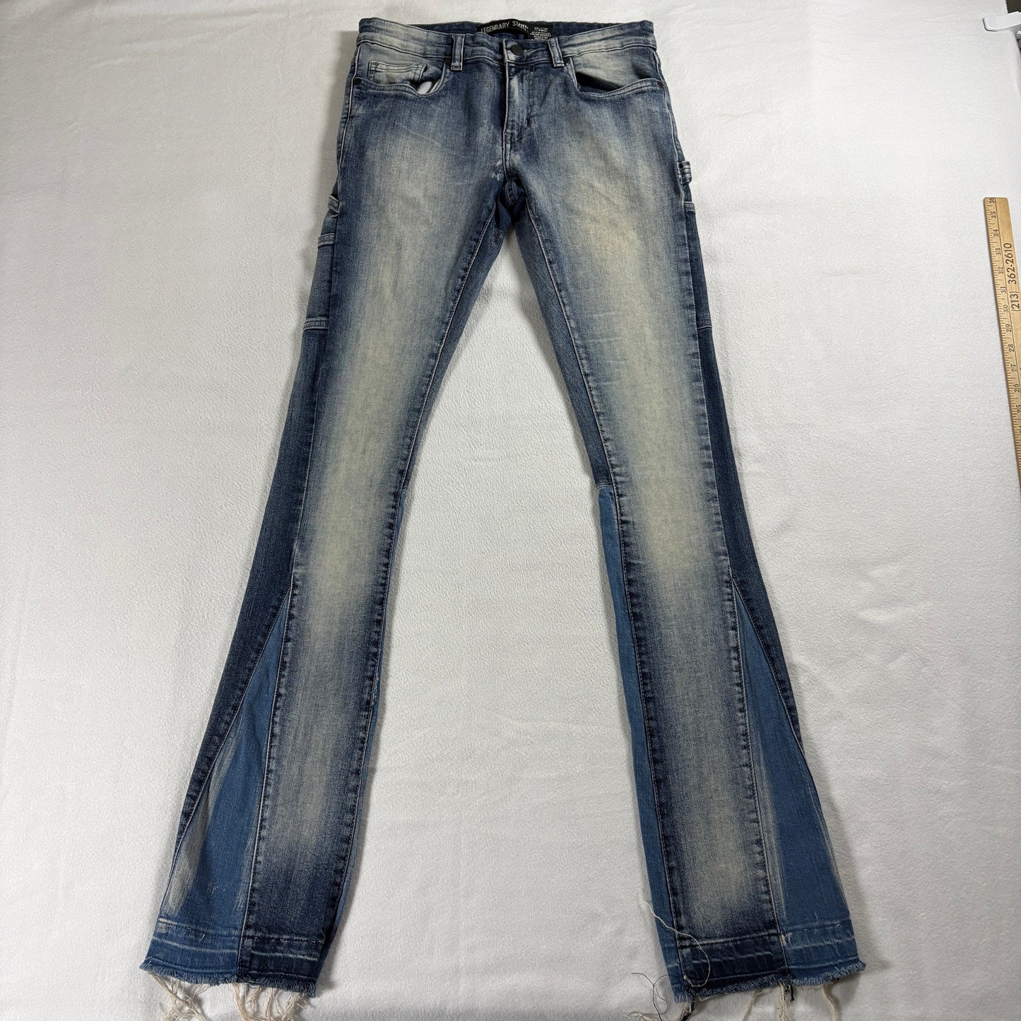 Legendary Status Womens Vintage Y2K Grunge Flare Jeans Size 18 Distressed Denim
