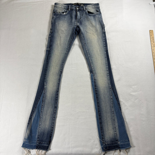 Legendary Status Womens Vintage Y2K Grunge Flare Jeans Size 18 Distressed Denim