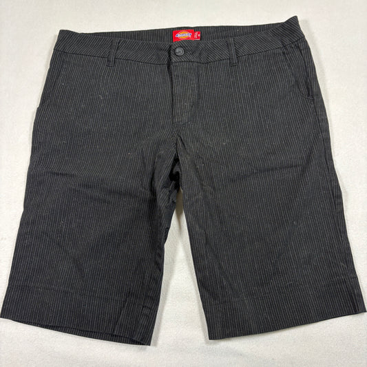 Dickies Womens Black Pinstripe Bermuda Shorts Size 15 Y2K Grunge Workwear