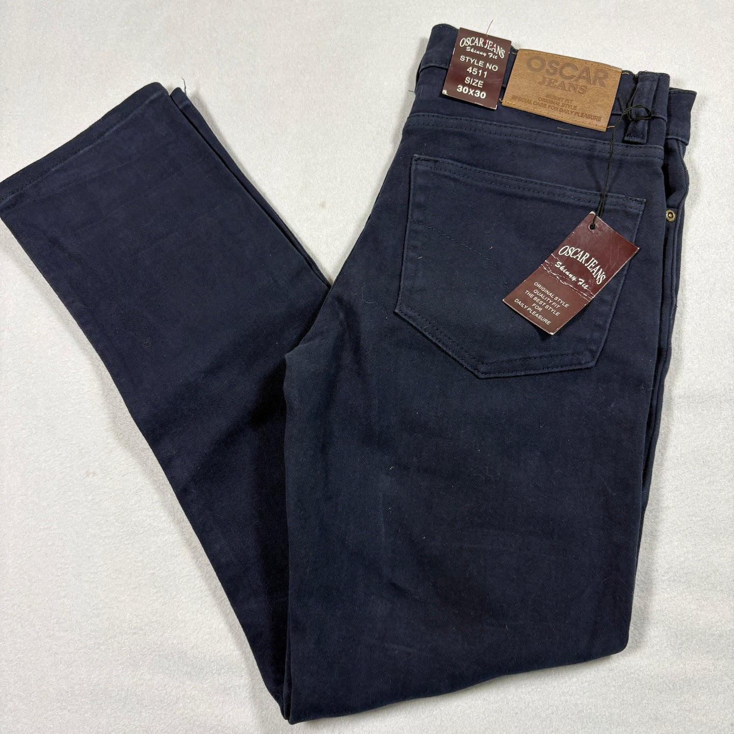 Oscar Jeans Mens Dark Navy Slim Fit Denim Jeans 30x30 NWT Y2K Vintage Style