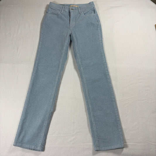 Levis 724 High Rise Straight Womens 26 Blue Corduroy Vintage Y2K Soft Pants Rare